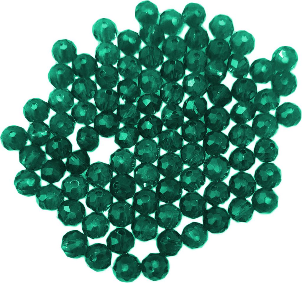 Glasperlen - Typ 'Facettiert' - 100 Stück - 8 mm - Türkis dunkel