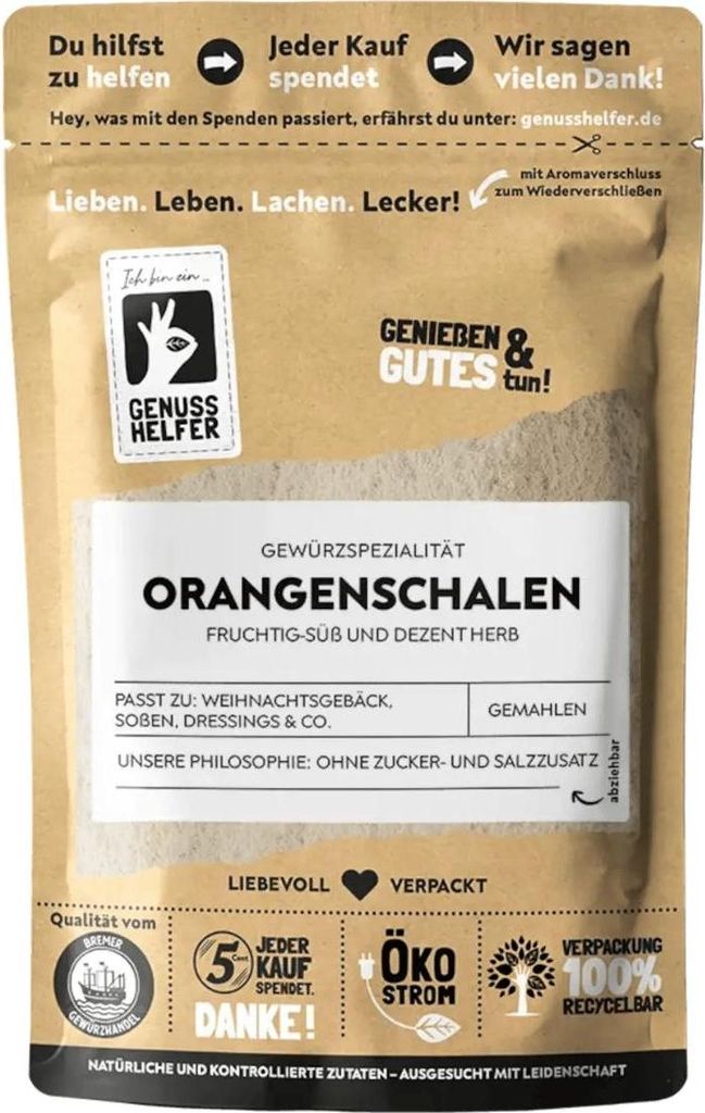 Orangenschalen, gemahlen, Orangenpulver, 3 x 50g Produktbild 