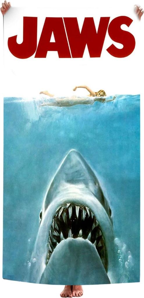 Jaws - Badetuch, Filmplakat AG4122 (Einheitsgröße) (Grau/Rot)