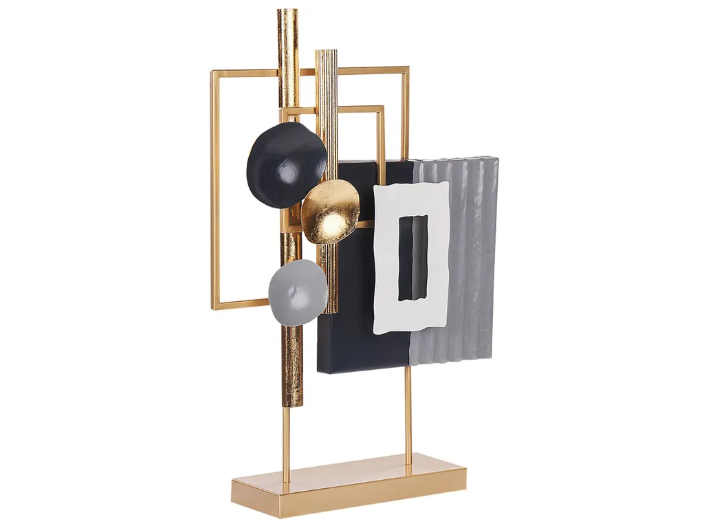 Objet déco rectangulaire en fer doré 45 cm - Design moderne finition métal