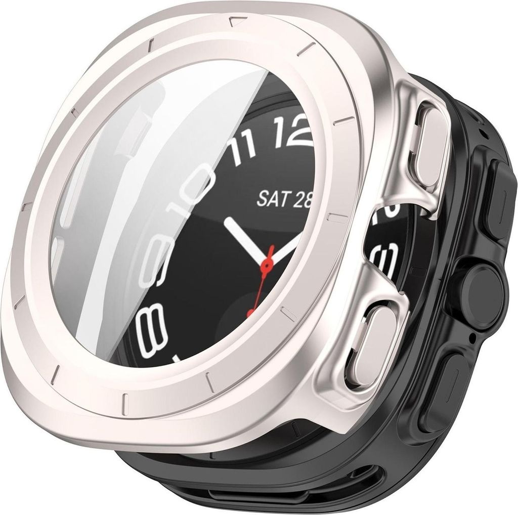 Für Samsung Galaxy Watch Ultra 47mm / Ultra 2025 Schutzhülle + 9H Glas Starlight