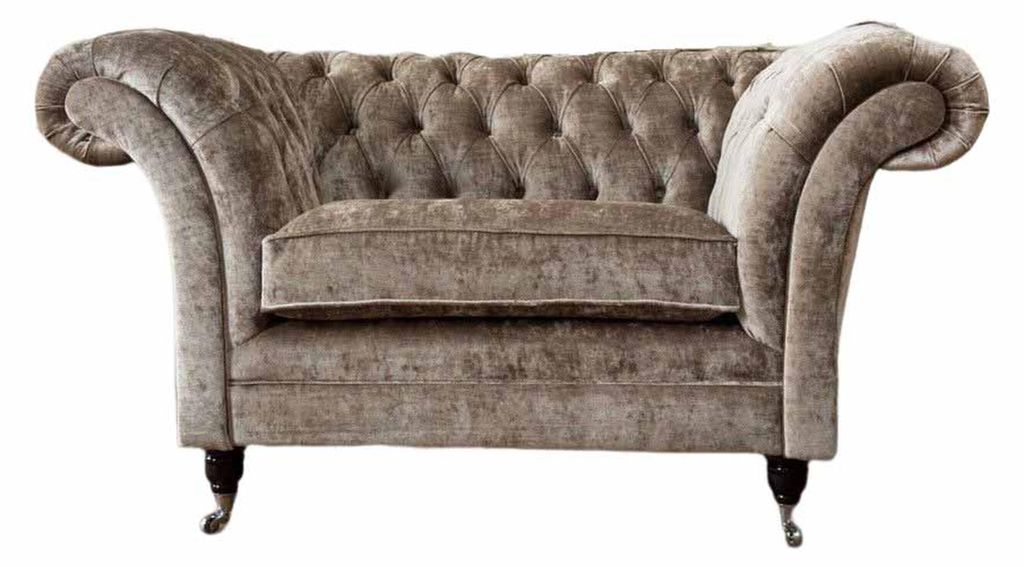 Design Chesterfield Sessel 1 Sitzer Couch Polster Luxus Textil Sofas