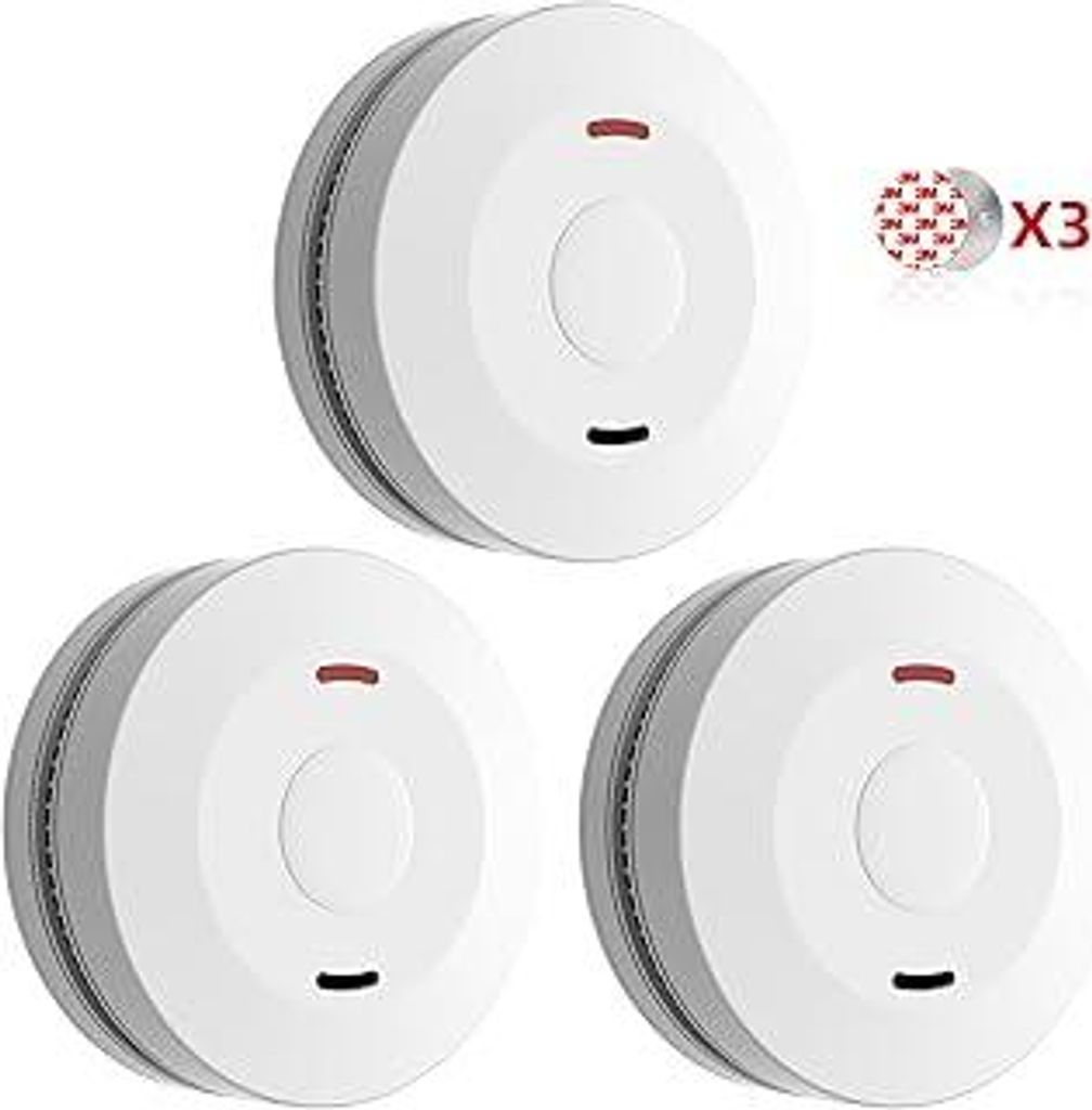 Rauchmelder, Magnethalterung Feuermelder mit 10 Jahre Batterie, Starken 3M Klebepads für Sicheren Halt, Standalone Empfindlich Brandmelder, DIN EN...