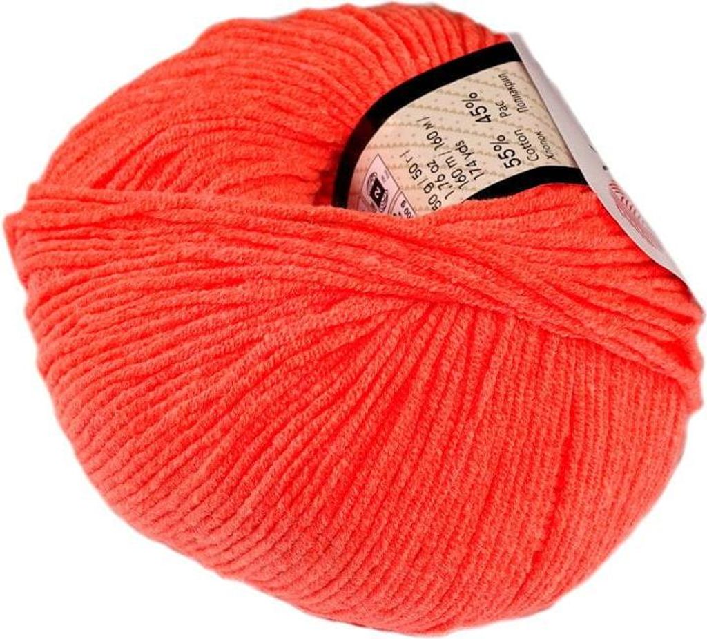 YarnArt Jeans 61 Coral - Morbido filato di cotone per Immagine del prodotto 