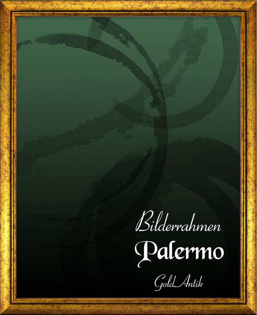 Bilderrahmen Palermo - 100x150 cm, Gold Nachbildung, 1,5 mm Kunstglas entspiegelt