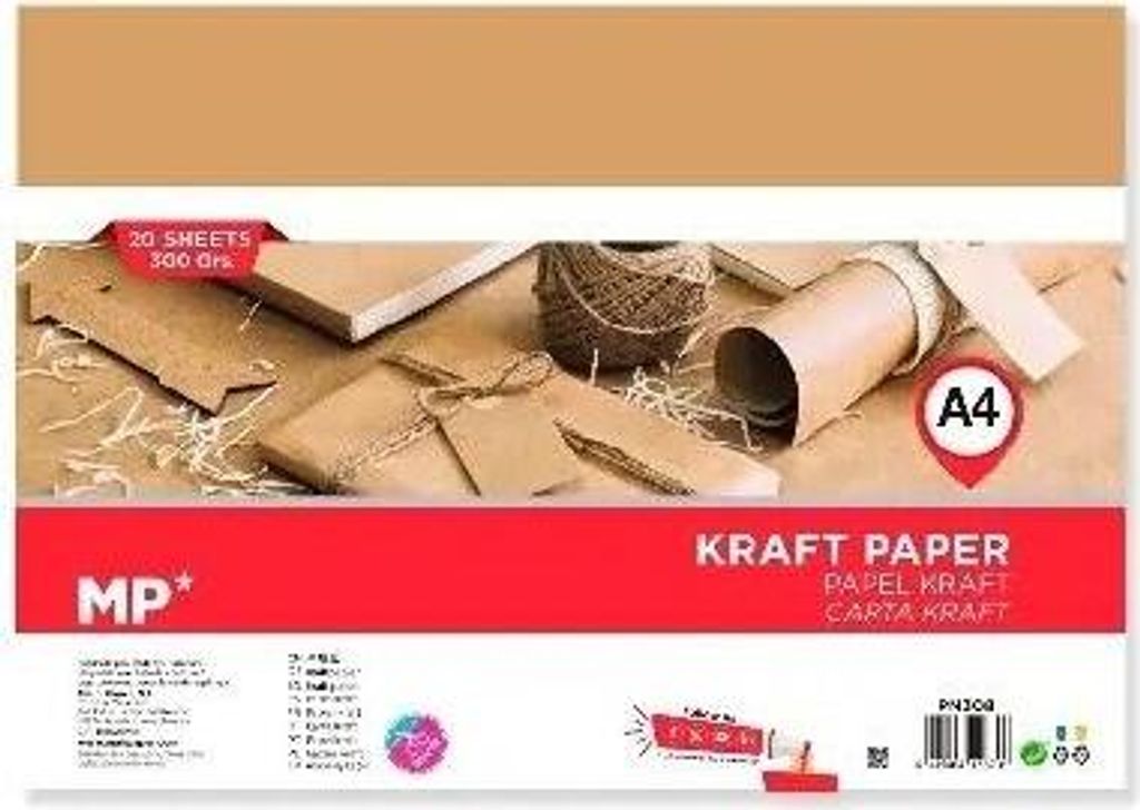 Kraftpapier im Format A4, 20 Blatt zum Verpacken von Geschenken und für DIY-Projekte