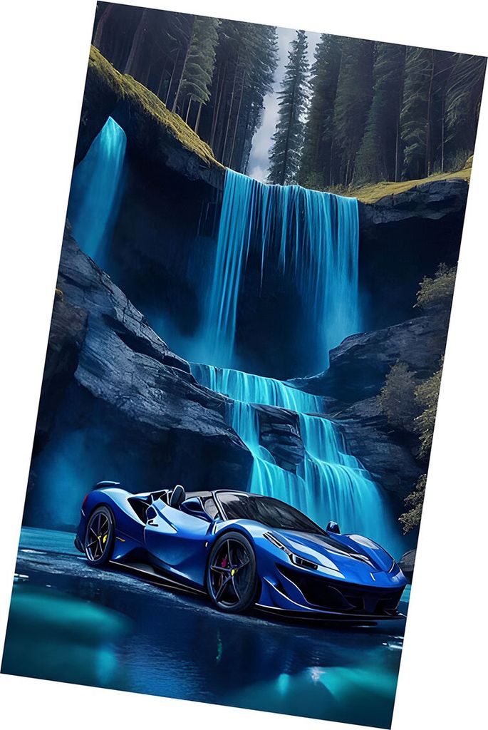 Plážová osuška modrá 80x160 cm - Ferrari 488 Spider Obrázek produktu 