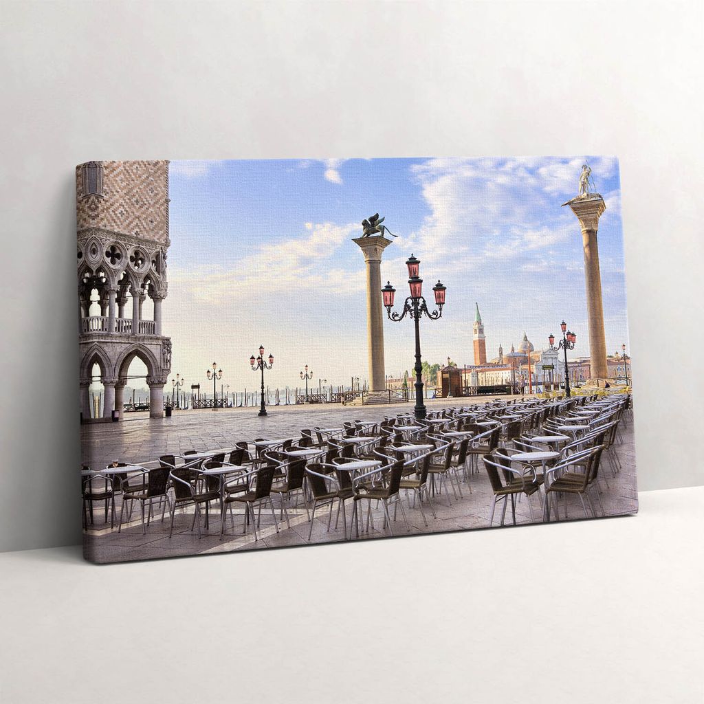 Traditioneller Marktplatz in Venedig – Leinwandbild Wandbild – 30x20 cm – Leinwandbilder – Wandbilder – Schlafzimmer – Flur