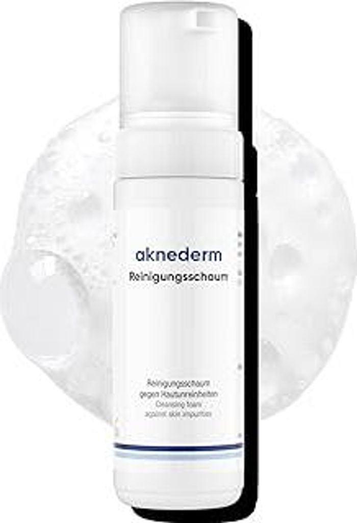 aknederm Reinigungsschaum 150ml - gründliche und milde Reinigung - gegen Hautunreinheiten & Pickel - vegan & parfümfrei für alle Hauttypen