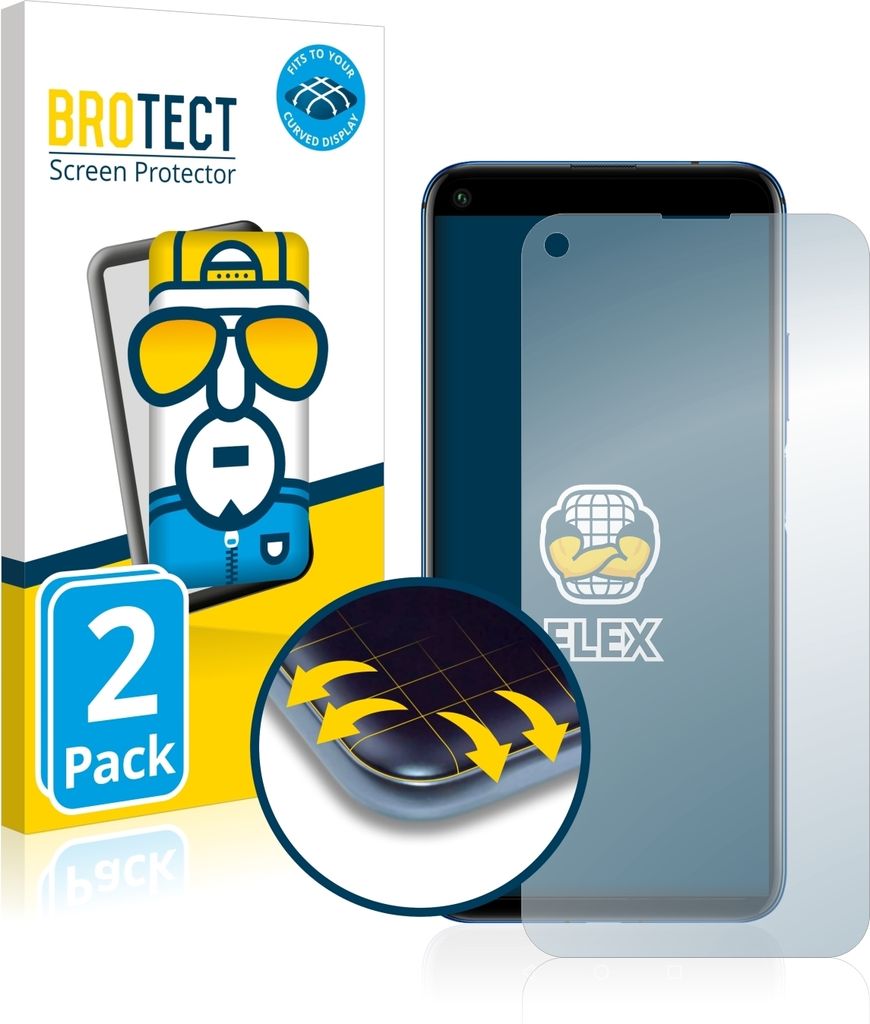 2x BROTECT Fullscreen Schutzfolie für Huawei Nova 5T Displayschutz Folie Fullcover Klar Transparent