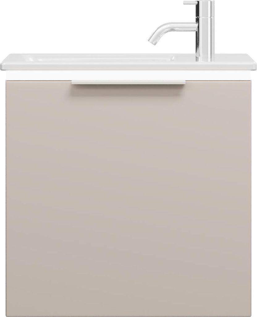 burgbad Eqio Slim Keramik-Waschtisch inklusive Waschtischunterschrank mit LED-Beleuchtung, 520x310x520mm, SHCH052F6583C0001G0146