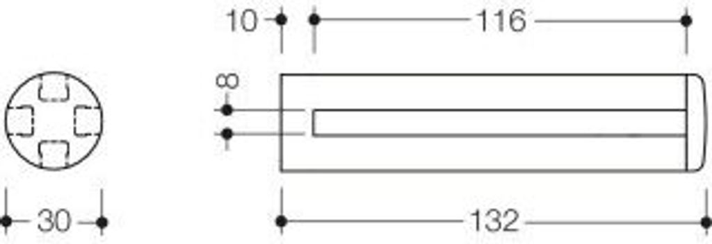 HEWI 477.03B500 99 Glasplattenhalter Ser 477, matt, f.