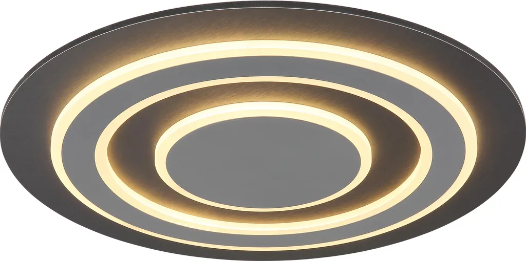 Plafonnier Gris Design JAYDEN DH 48 cm, Luminaire de Plafond Extra-Plat