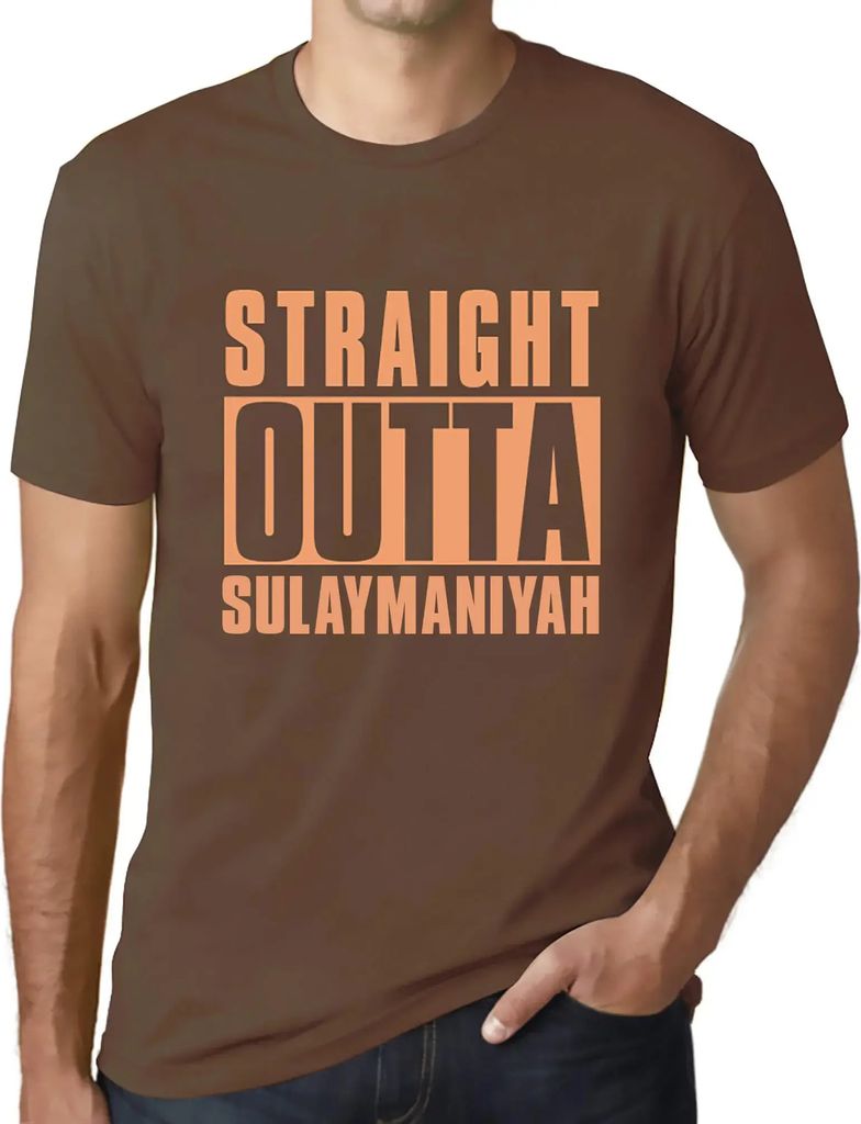 Herren Grafik T-Shirt Direkt aus Sulaymaniyah – Straight Outta Sulaymaniyah – Öko-Verantwortlich Vintage Jahrgang Kurzarm Lustige Druck Geburt...