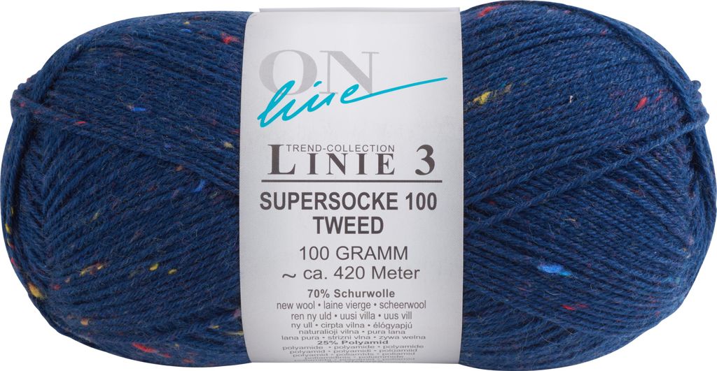 ONline Supersocke Tweed, Linie 3, 100 g, ca. 420 m Farbe 807