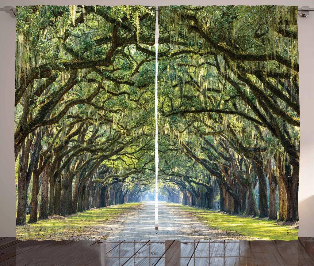 Rideau universel ABAKUHAUS Wald 280x225 cm vert brun pour votre salon