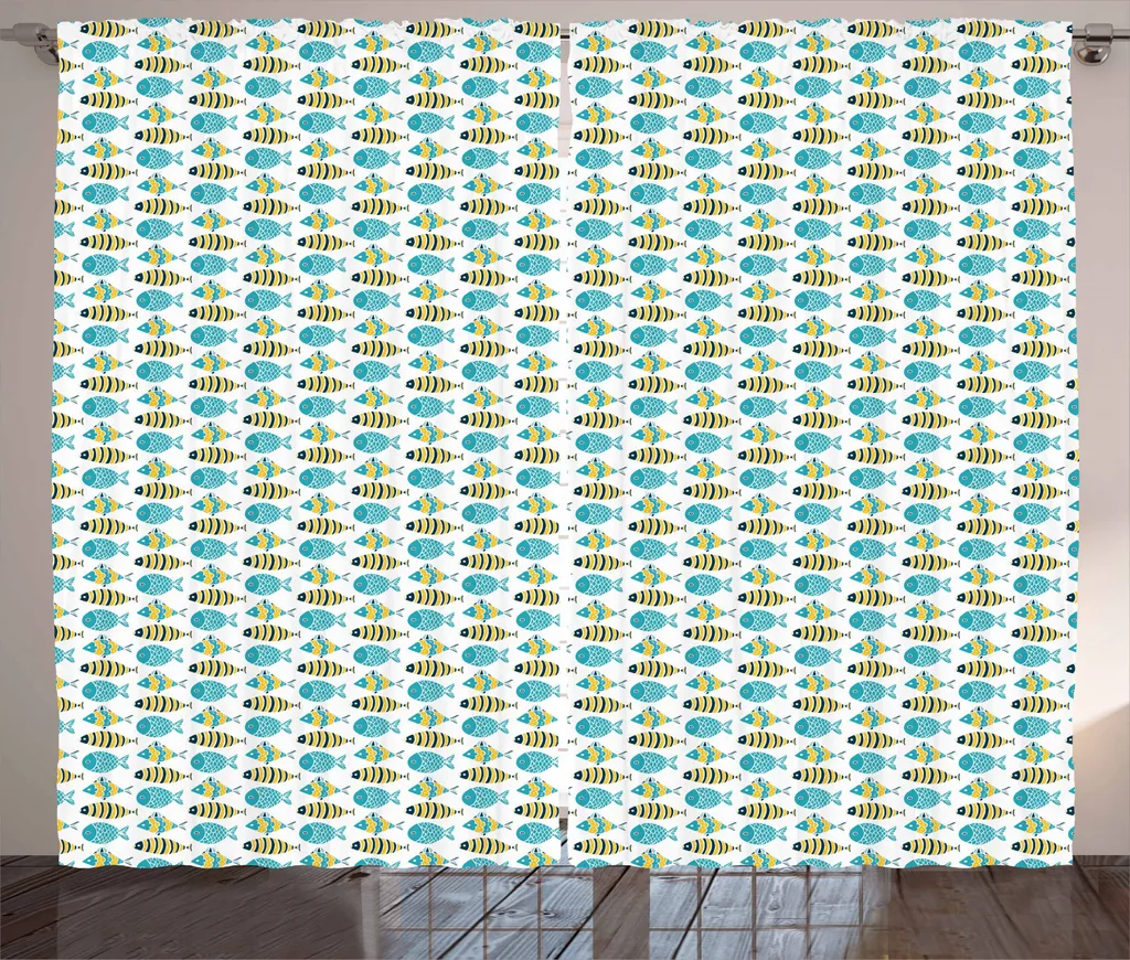 Tenda Abakuhaus Marine Doodle 280x245 cm: Stile Scandinavo Azzurro Blu