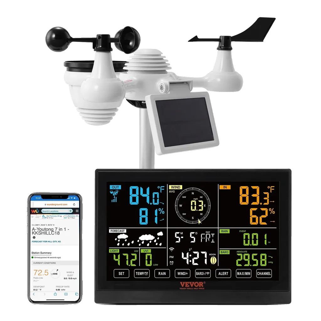 Station météo pour jardin et maison avec Wi-Fi et suivi à distance