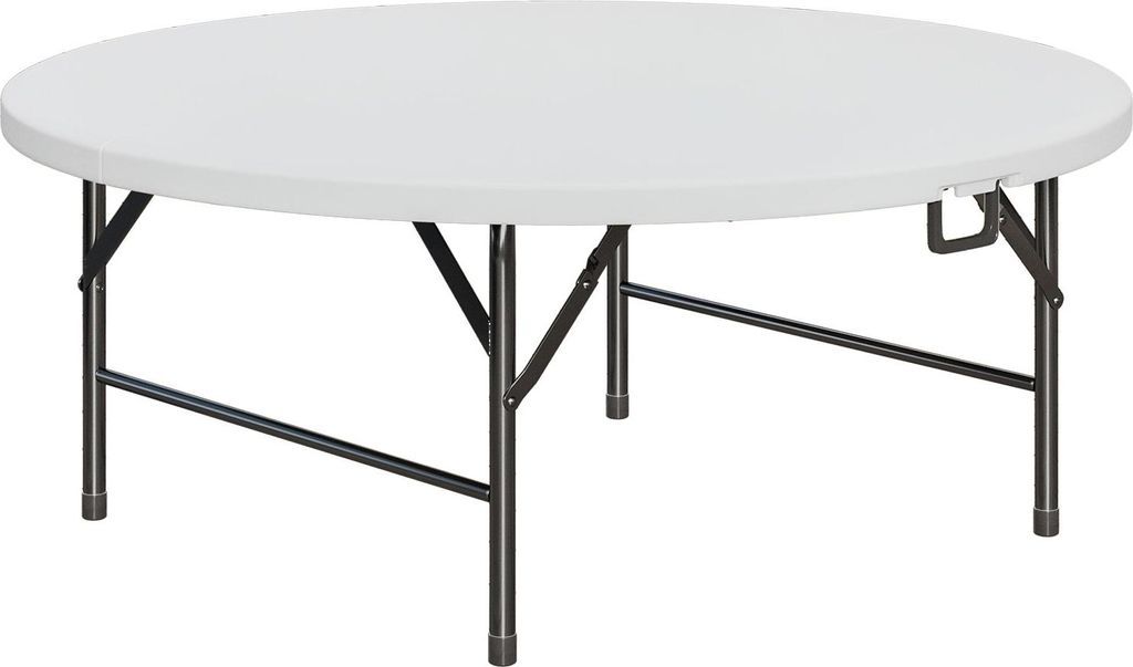 MIO | Partytisch | Ø 122 cm | Weiß | Klappbar | Rund | Party Klapptisch, Buffettisch, Banketttisch