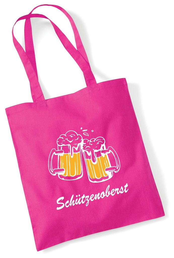 Huuraa Jutebeutel Schützenoberst Schützenfest 10 Liter Fuchsia Baumwolle Tasche Geschenkidee