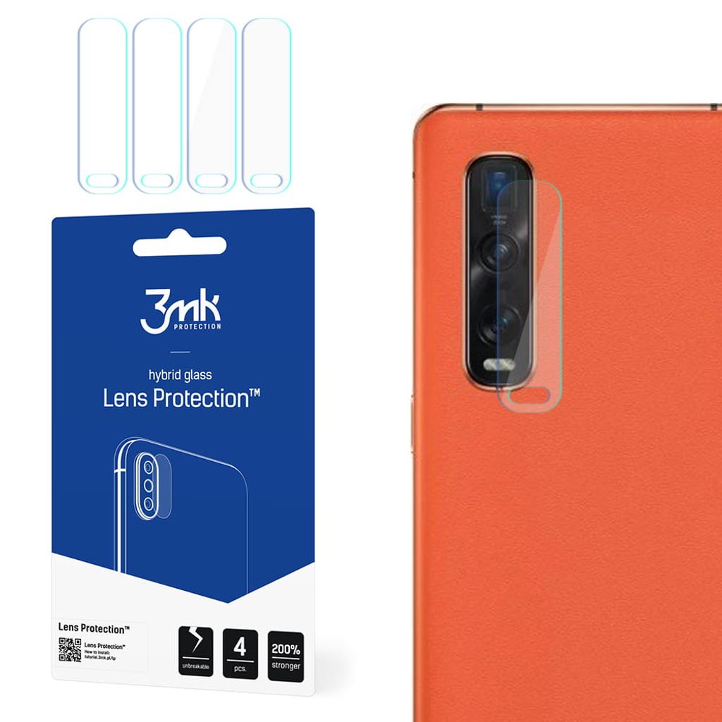 3mk Hybridglas Lens Protection für Oppo Find X2 Pro Kamera Objektiv Kameralinse 0,16mm 6H (4 Stück)