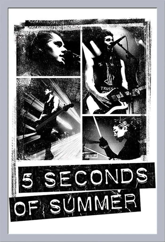 Décoration murale 5 Seconds of Summer avec cadre amovible argenté Shinsuke