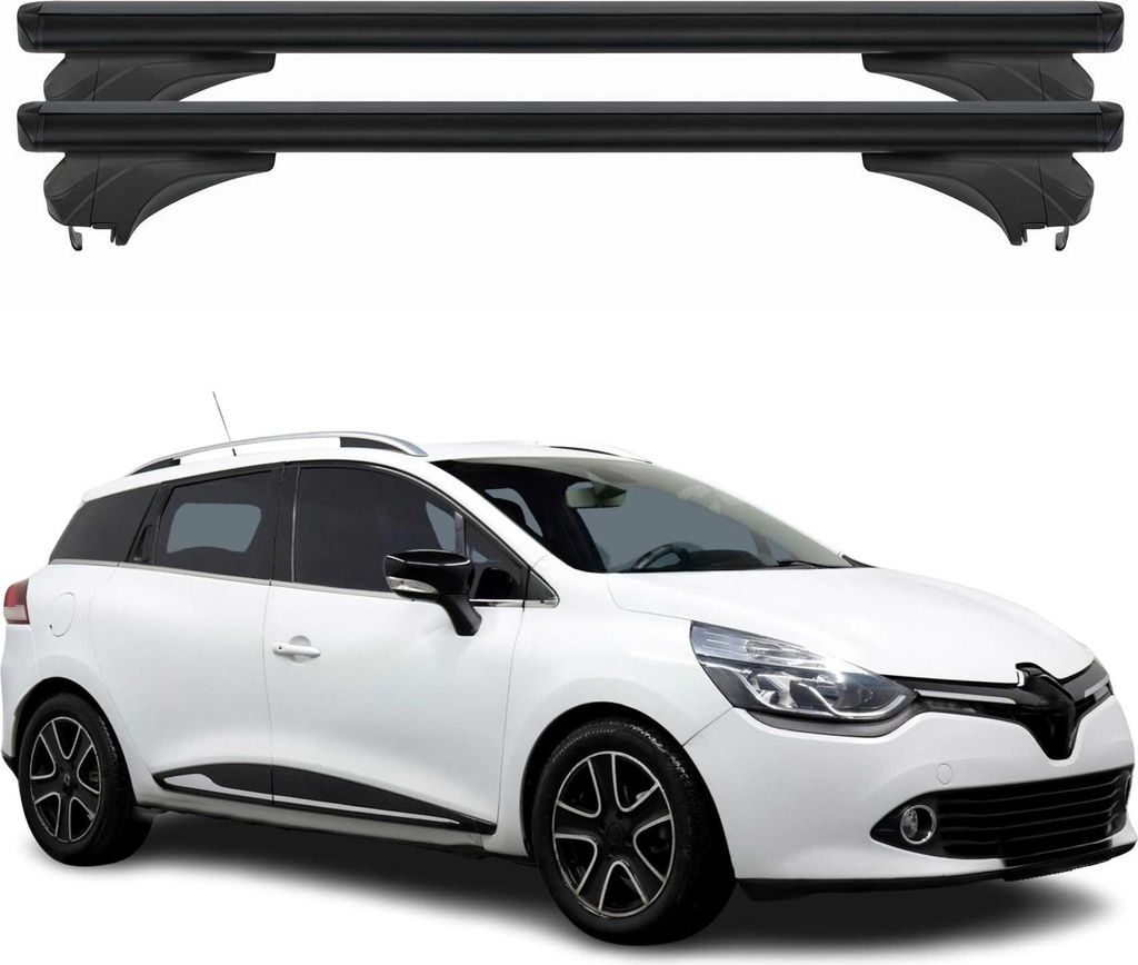 Menabo Dachträger für Renault Clio IV Sporter / Grand Tourer 2013-19 Schwarz 2x