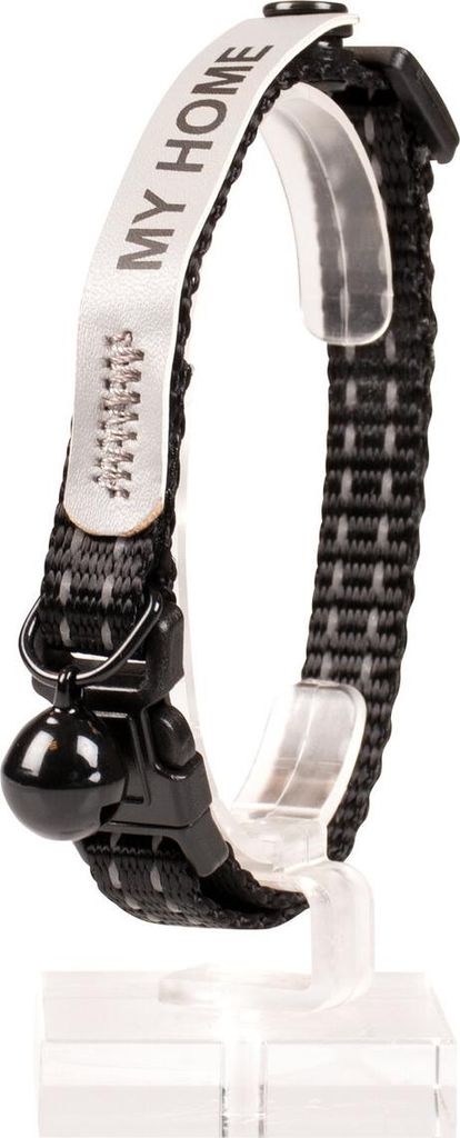 Duvo+ Reflektierendes Katzenhalsband mit Adresse schwarz
