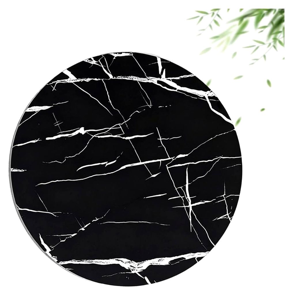 Langlebige runde Holz-Tischplatte, 60 cm, schwarz, Ersatz für Esstische, Kaffee- oder Gartentische, stilvolle Heimdekoration