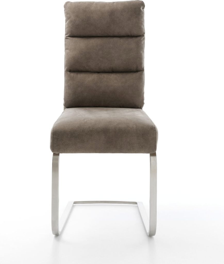 DELIFE Freischwinger Pela-Flex Mikrofaser Taupe Vintage Produktbild 