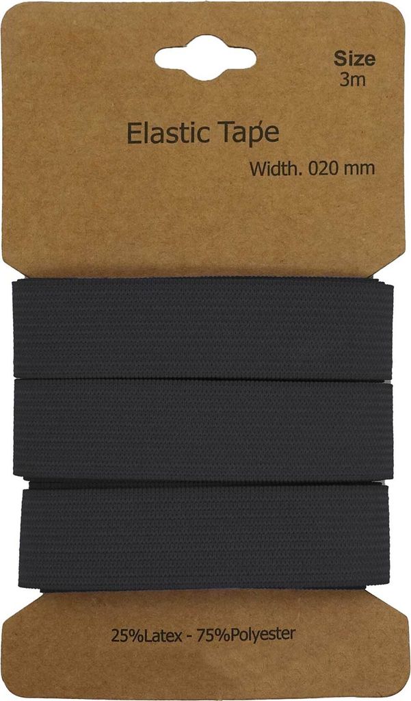 Gummiband 3 m x 20 mm Gummilitze Gummi elastisches Band Flachgummi Farbwahl