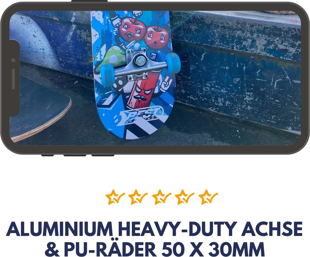 Skateboard complet sport graphisme moderne avec roulements ABEC 3 - 5