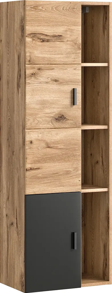 Rootz Grado Midi Meuble de Salle de Bains Chêne Nox et Gris Mat 144cm
