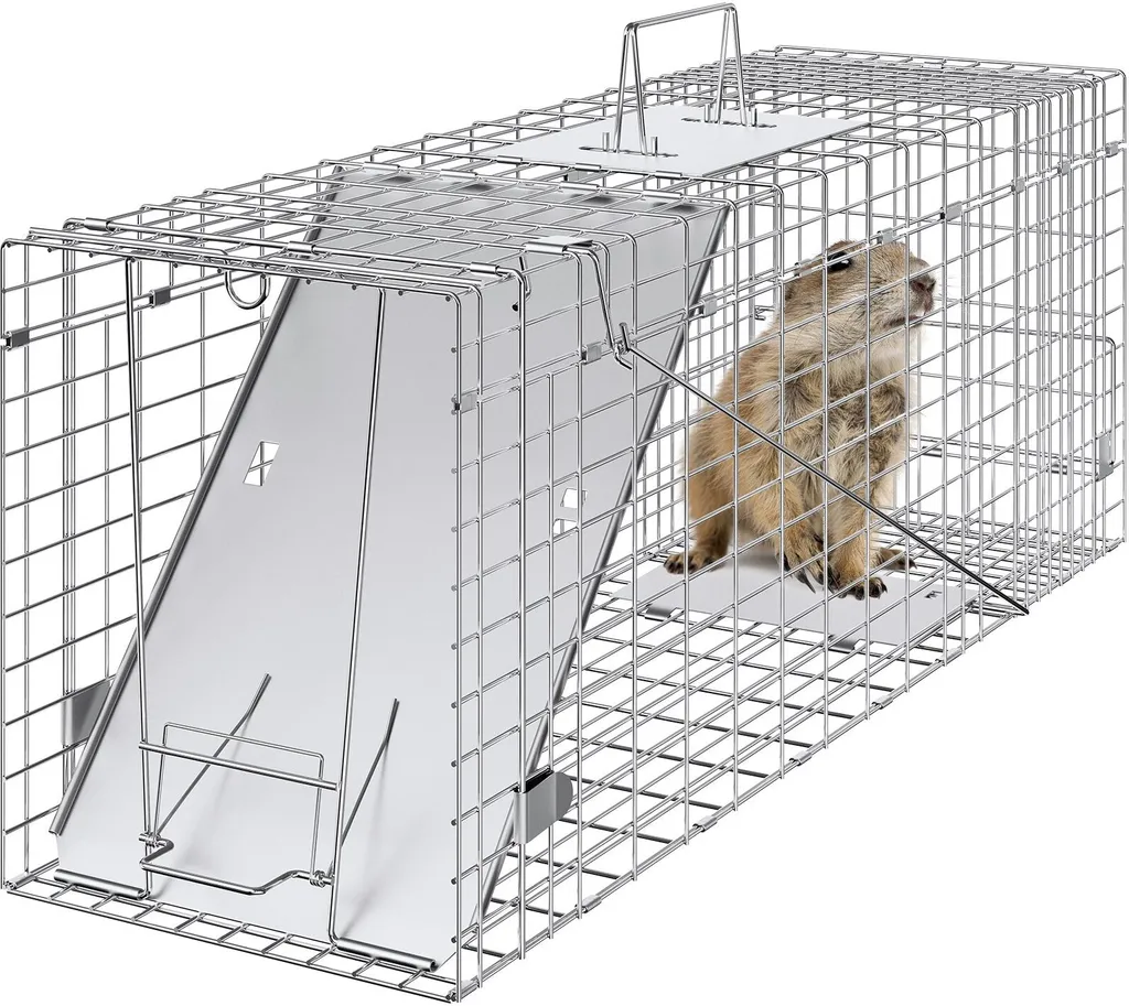 Piège à fouine et raton laveur résistant aux intempéries 78cm 2 portes