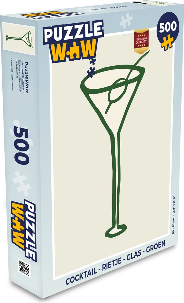 MuchoWow Puzzle 500 Teile Cocktail - Strohhalm - Glas - Grün - Denken - Spiel - Toy