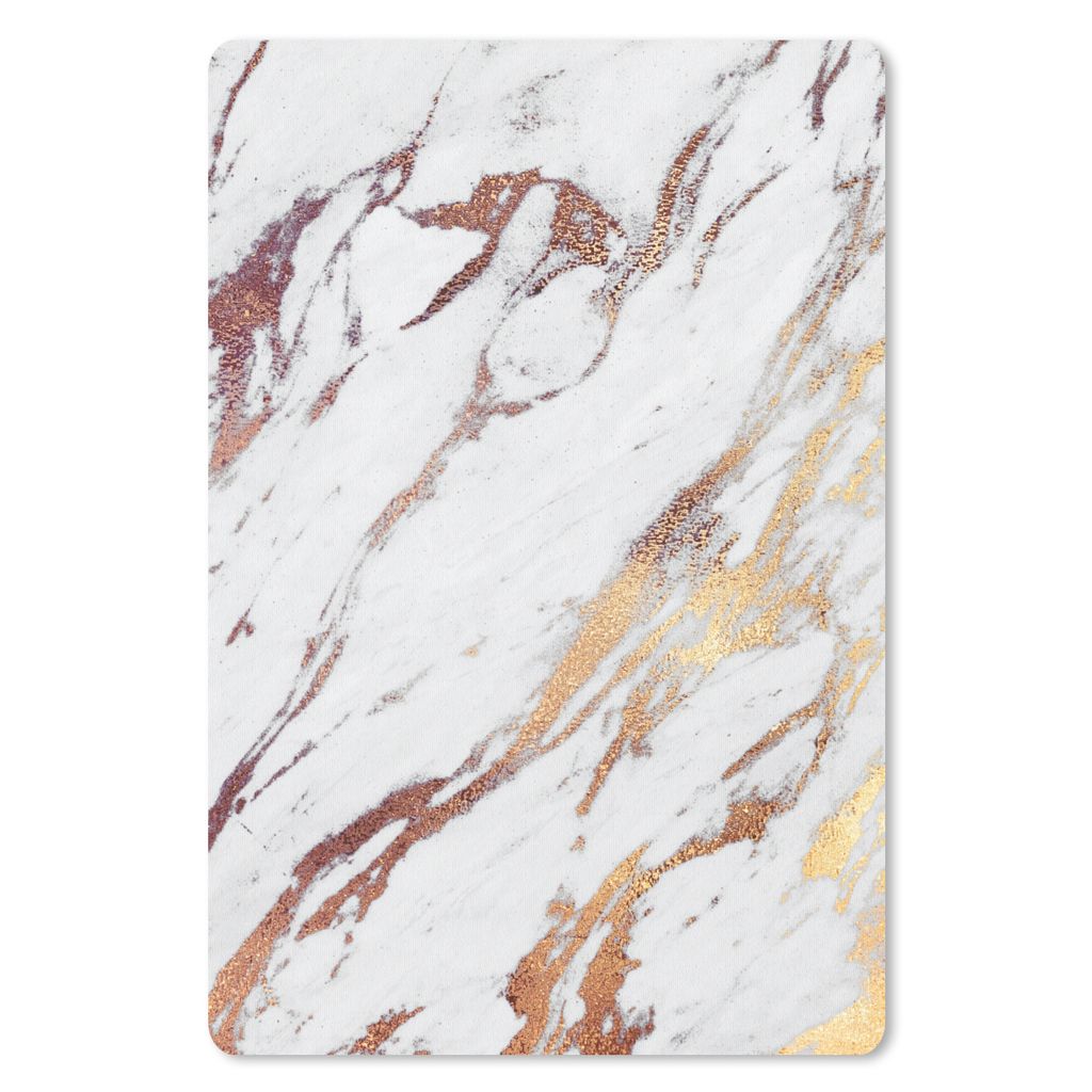 MuchoWow Mauspad Mousepad Marmor - Gold - Kupfer - Weiß 40x60 cm - Mousepads - Maus Mat - Pad - Mausunterlage - Schreibtisch Accesoire