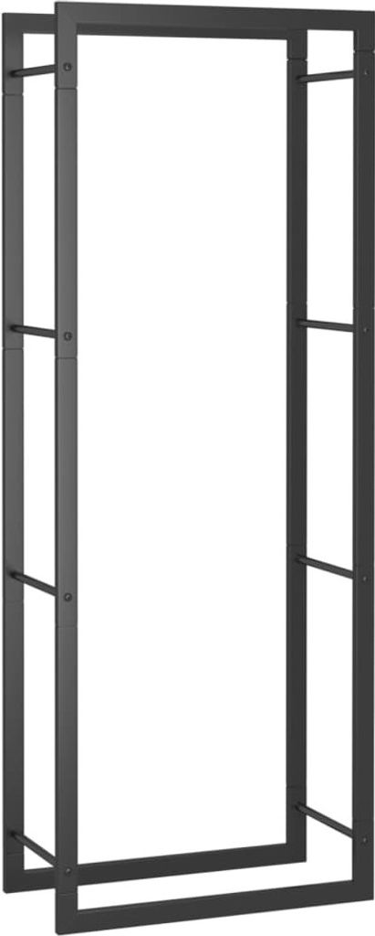 Brennholzregal Mattschwarz 50x28x132 cm Stahl