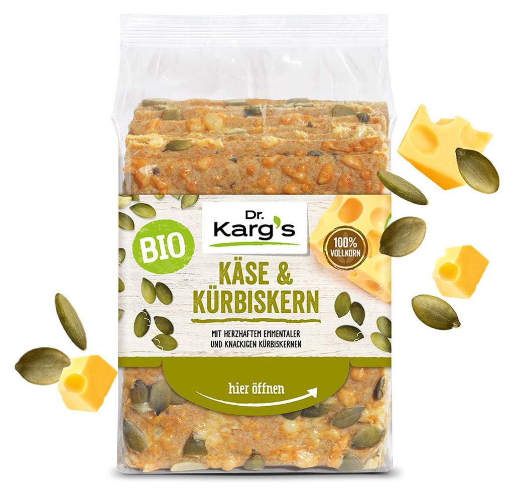 Dr. Karg'scelozrnný chléb se sýrem a dýňovými semínky 200g Obrázek produktu 