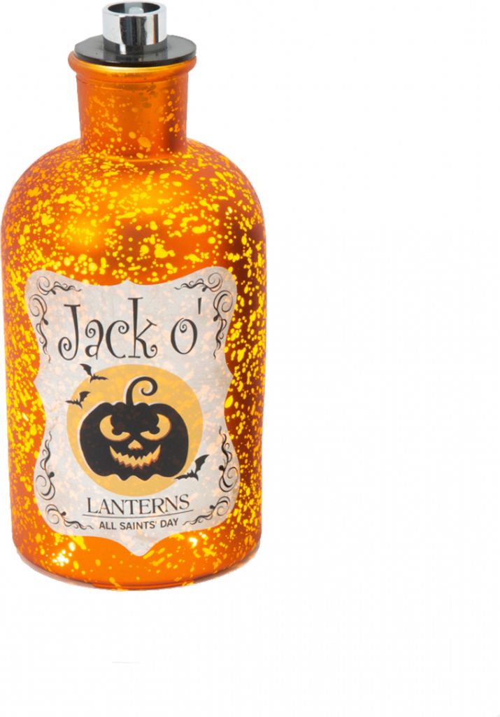 Leuchtende Jack O'Lanterns Quecksilberglas Dekoflasche 18cm