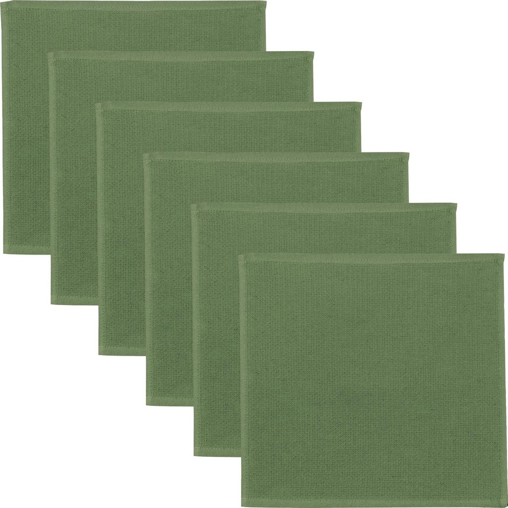 Erwin Müller Spültuch 6er-Pack oliv 25x25 cm Produktbild 