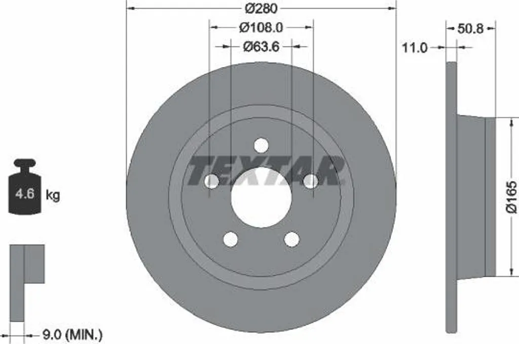 Disque de frein avant ventilé pour Ford Transit Custom et Tourneo