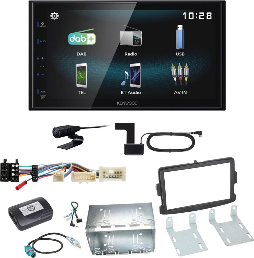 Kenwood DMX-125DAB USB Bluetooth DAB+ MP3 Einbauset für Renault Trafic 3