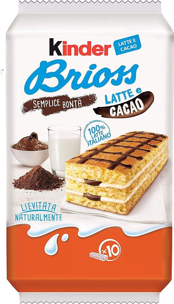 3x Kinder Ferrero Brioss Kuchen mit Milch und kakao 10x Produktbild 