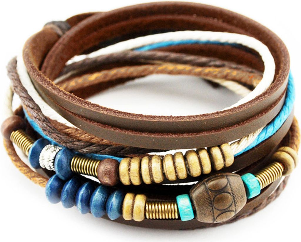 axy Echtlederarmband Lederarmband Wickelarmband Armband für Herren Damen Männer Armschmuck