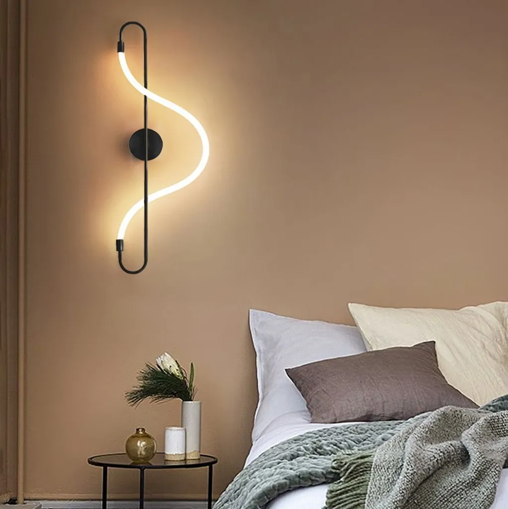 Applique Murale LED Toolight APP857-W Noire Design Longue 60cm