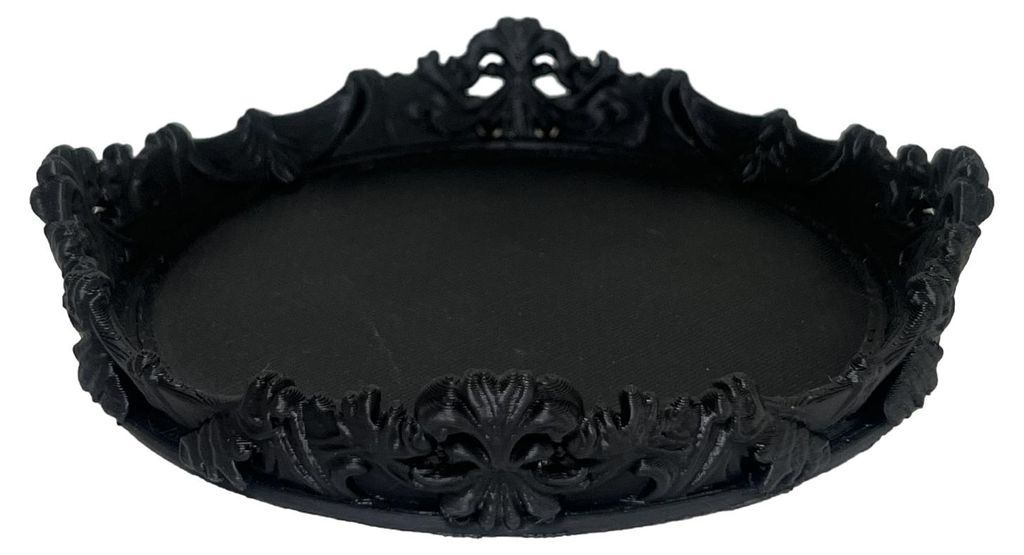 Gothic Schmucktablett, 3D-gedruckt, schwarz, für Halsketten, Armbänder, Ringe, Uhren, Vintage-Dekorationstablett für Küche, Wohnzimmer und Zuhause