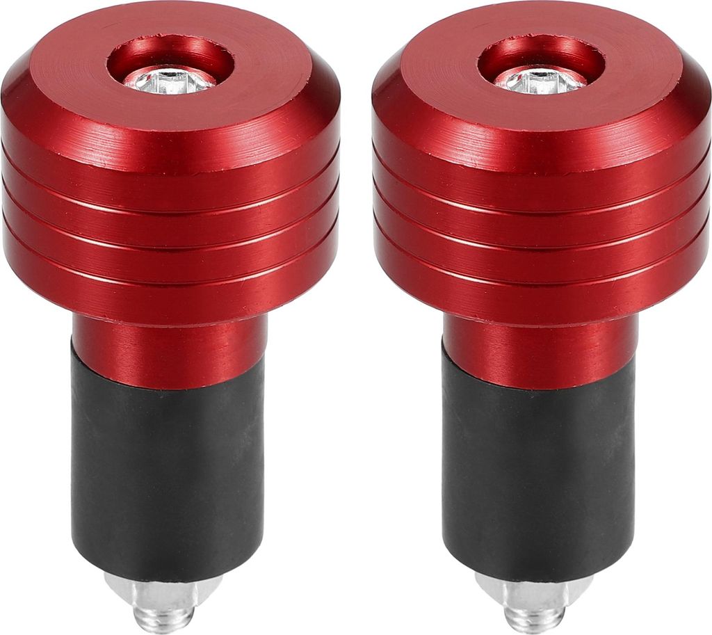 Motorrad Lenkerendstopfen Aluminiumlegierung 7/8" 22mm 30mm OD Modisch | Vordere Lenkergriffkappe Ausgeglichen Rot 2 Stück