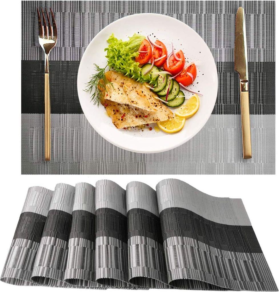 PVC Platzsets 6er Set Abwaschbar Hitzebeständig Tischsets Produktbild 
