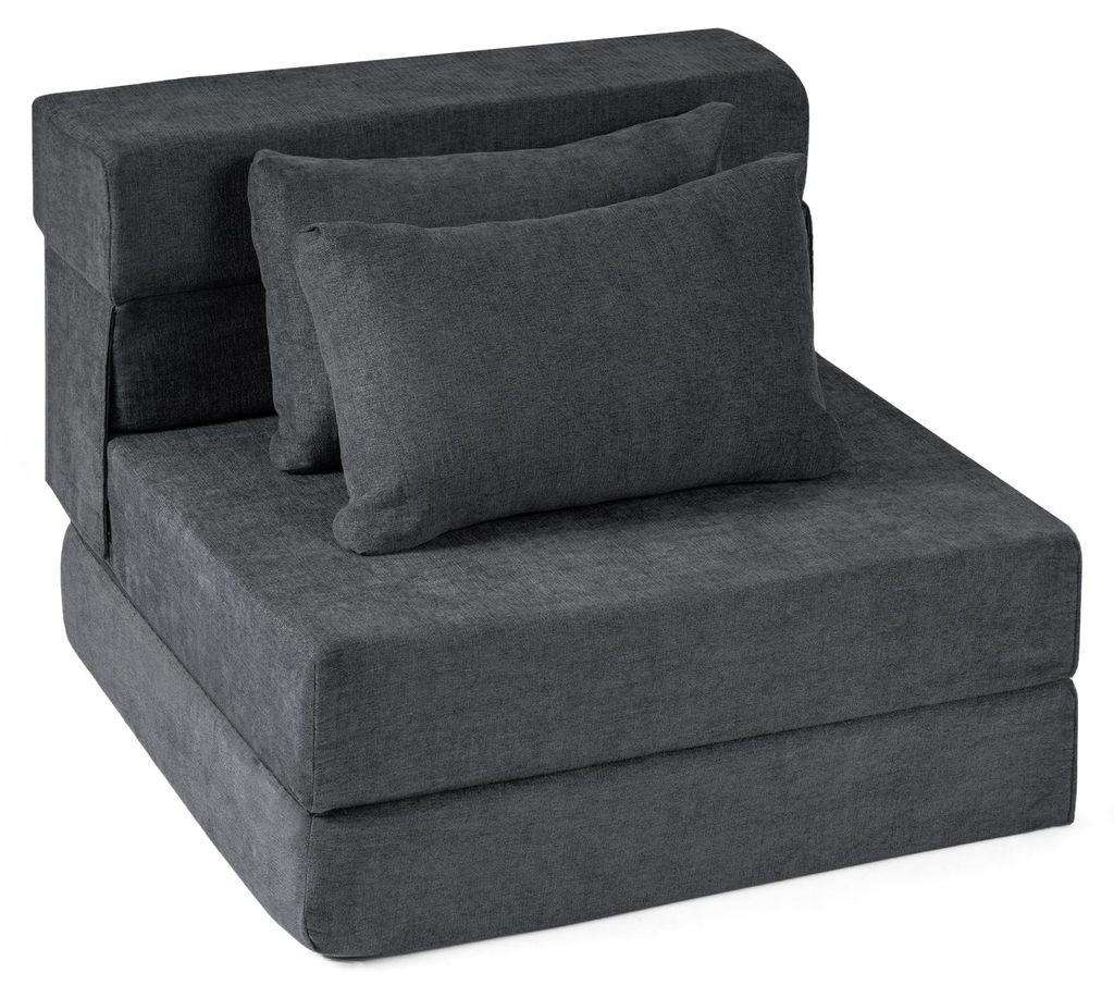 Divano letto COSTWAY, poltrona trasformabile 3 in 1 con 2 Immagine del prodotto 