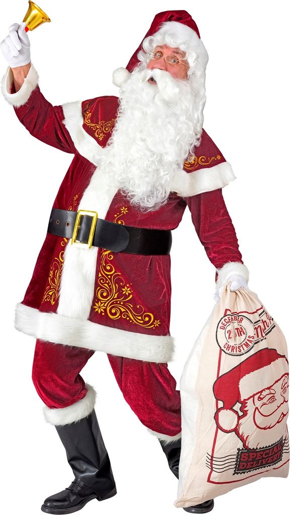 Bordeauxroter Weihnachtsmann Gr. S/M-XXL/3XL - Santa Kostüm Produktbild 